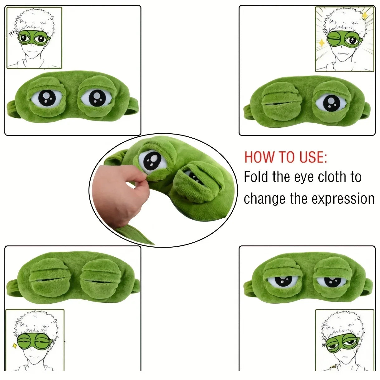 3D Sad Frog Sleep Mask
