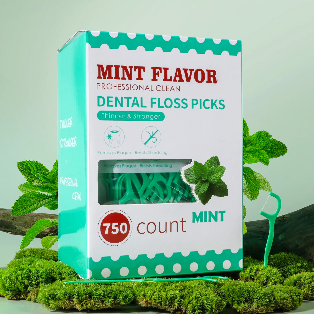 Mint Flavour Dental Floss Picks (50, 150, 450 or 750 Count)