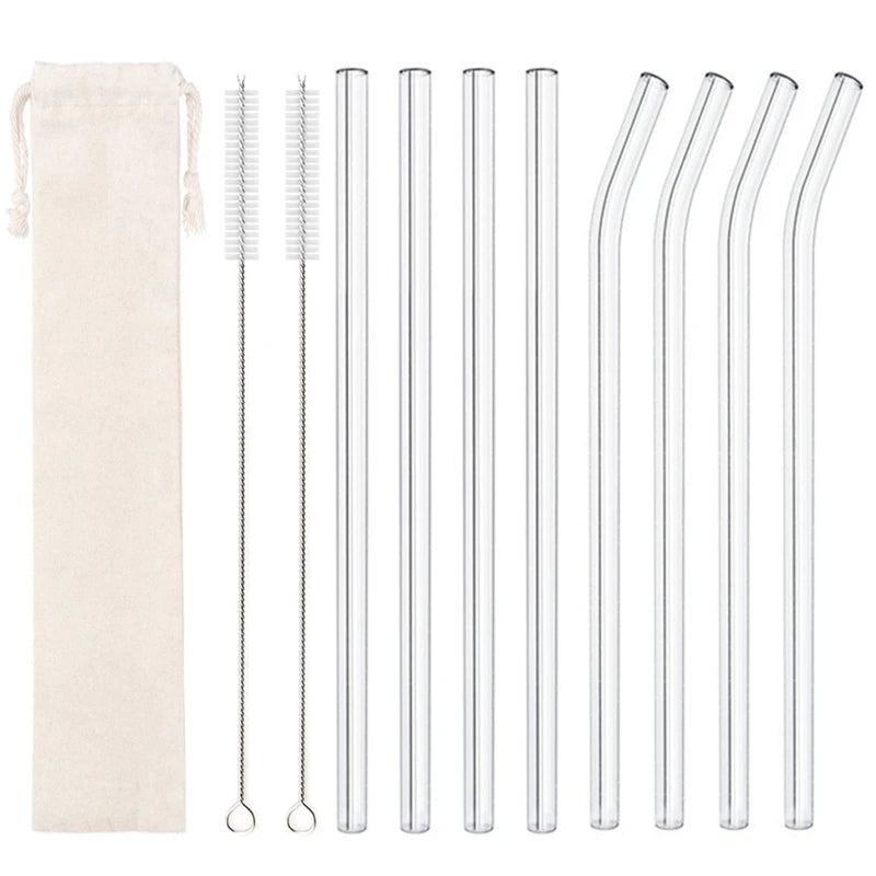 Clear Reusable Glass Straws