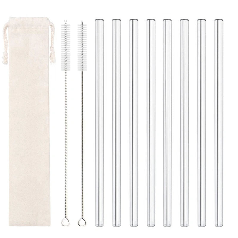 Clear Reusable Glass Straws