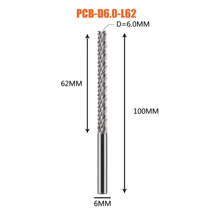 Solid Carbide Corn End mill Milling Cutter Bits D0.8, 1.0, 1.6, 1.8, 2.4, 3.1 PCB End Mill CNC Cutting Milling Tools