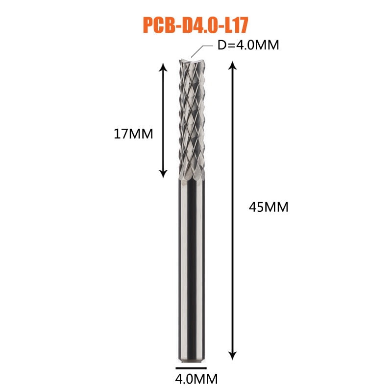 Solid Carbide Corn End mill Milling Cutter Bits D0.8, 1.0, 1.6, 1.8, 2.4, 3.1 PCB End Mill CNC Cutting Milling Tools