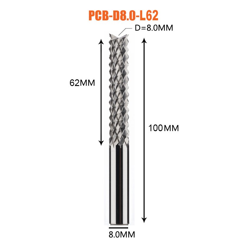 Solid Carbide Corn End mill Milling Cutter Bits D0.8, 1.0, 1.6, 1.8, 2.4, 3.1 PCB End Mill CNC Cutting Milling Tools