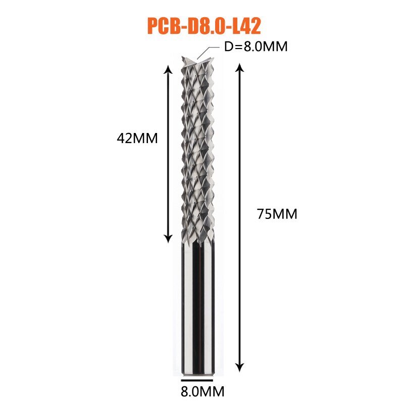 Solid Carbide Corn End mill Milling Cutter Bits D0.8, 1.0, 1.6, 1.8, 2.4, 3.1 PCB End Mill CNC Cutting Milling Tools