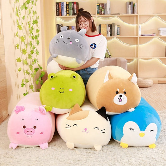 18-28CM Soft Animal Cartoon Pillow Cushion Cute Fat Dog Cat Totoro Penguin Pig Frog Plush Toy Stuffed Lovely kids Birthyday Gift