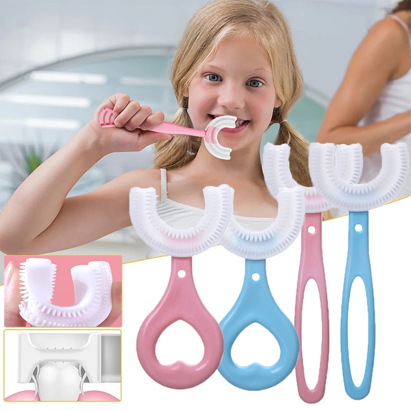 Toothbrush Children 360 Degree U-shaped Child Toothbrush Teethers Brush Silicone Kids Teeth Oral Care Cleaning