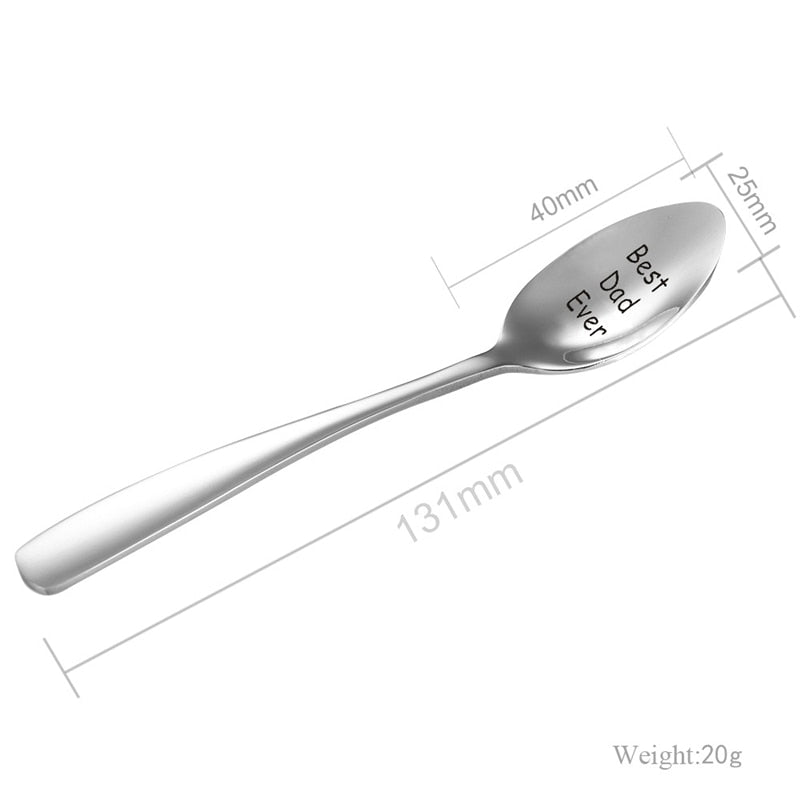 13.1x2.5cm Stainless steel Lettering spoon Best Mom Dad Grandma Sister Ever Engraving Spoon mother's day gift family present 1PC