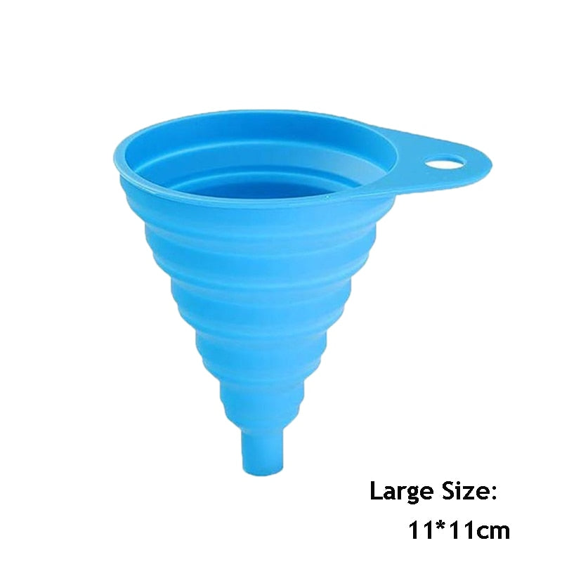 Silicone Folding Telescopic Long Neck Funnel Creative Household Liquid Dispensing Mini Funnel Kitchen Tools