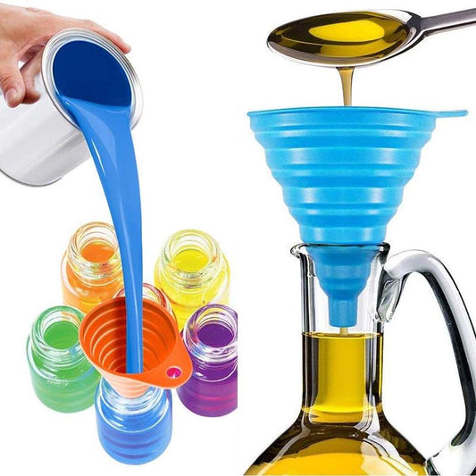 Silicone Folding Telescopic Long Neck Funnel Creative Household Liquid Dispensing Mini Funnel Kitchen Tools