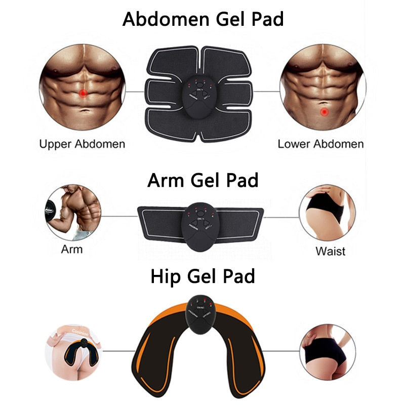 EMS Hip Muscle Stimulator Fitness Lifting Buttock Abdominal Arms Legs Trainer Weight Loss Body Slimming Massage With Gel Pads