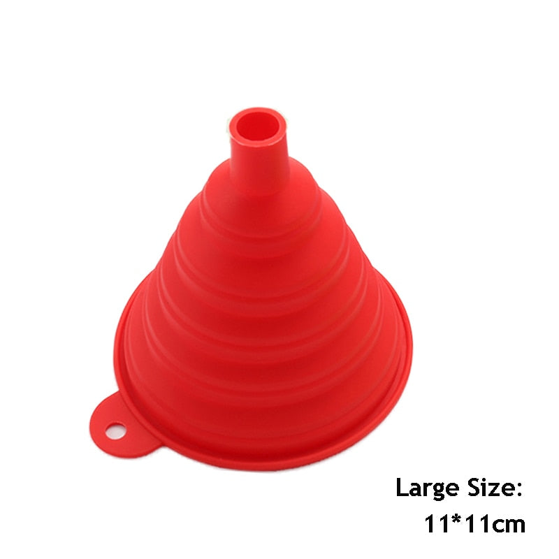 Silicone Folding Telescopic Long Neck Funnel Creative Household Liquid Dispensing Mini Funnel Kitchen Tools